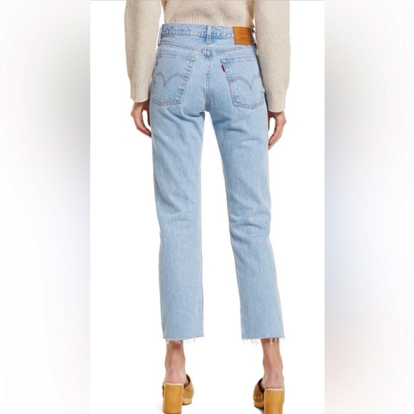 Levi’s Wedgie W25 (US 0/1) Straight Women’s Jeans Crop High Rise Button Fly - Picture 2 of 12